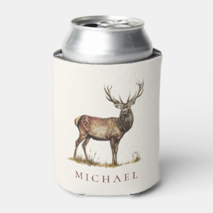 Enfriador De Latas Elegante Ciervo de Caza Personalizado Vacaciones
