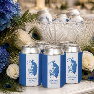 Enfriador De Latas Elegante conjunto de boda Pavo Real Azul - Enfriad