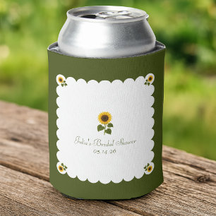 Enfriador De Latas Elegante Despedida de Soltera Rustica Girasoles Ve