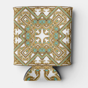 Enfriador De Latas Elegante diseño barroco dorado, ornamental.