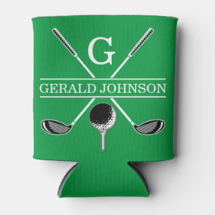Enfriador De Latas Elegante diseño de monograma de golf