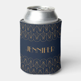 Enfriador De Latas Elegante diseño geométrico dorado Art Deco