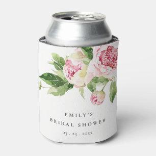 Enfriador De Latas Elegante ducha de novias con flores de peones verd