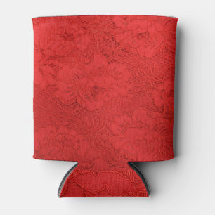Enfriador De Latas Elegante encaje rojo, textura perfecta