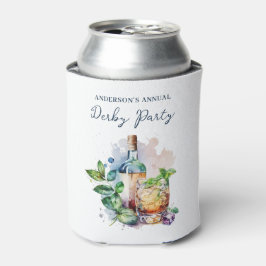 Enfriador De Latas Elegante fiesta de derby con acuarela