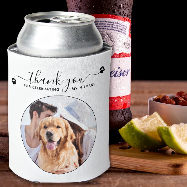 Enfriador De Latas Elegante guión moderno Gracias Boda Mascota de fot (Subido por el creador)
