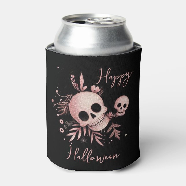 Enfriador De Latas Elegante guión y cráneos personalizados (Lata Anverso)