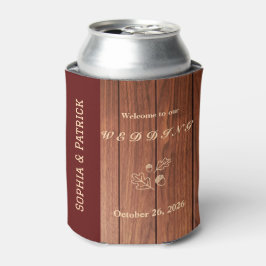 Enfriador De Latas Elegante invitación de boda rústica