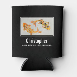 Enfriador De Latas Elegante Koi Oro Pescado Más Pesca Menos Trabajo