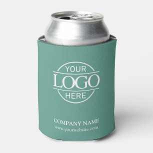 Enfriador De Latas Elegante Logotipo Empresarial Verde Turquesa Simpl