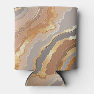 Enfriador De Latas Elegante Mármol Dorado: Fondo Estilizado.