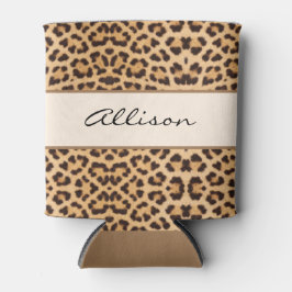 Enfriador De Latas Elegante Moda Leopard Print Personalizada
