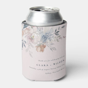 Enfriador De Latas Elegante Moda Rubor Watercolor Floral Boda