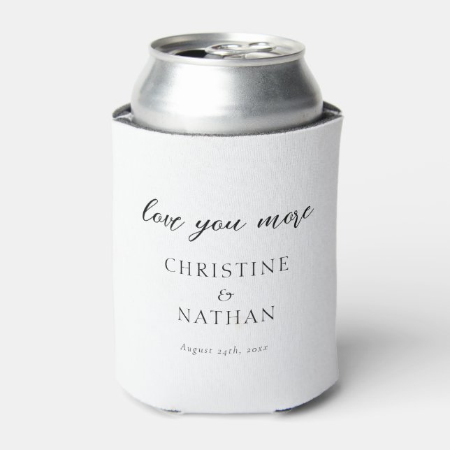 Enfriador De Latas Elegante Moderno Te Ama Más Favores De Boda (Lata Anverso)