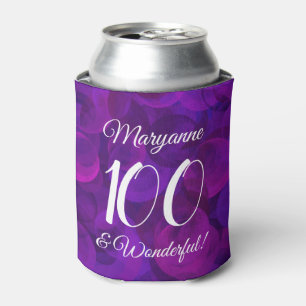 Enfriador De Latas Elegante morado 100 y maravillosa fiesta de cumple