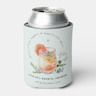 Enfriador De Latas Elegante Naranja Verde azulado Green Cocktail Brid