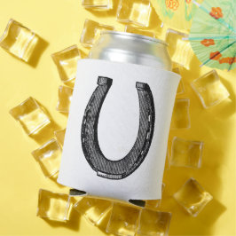 Enfriador De Latas Elegante nombre de herradura ecuestre vintage