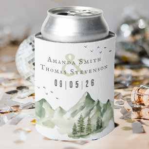 Enfriador De Latas Elegante paisaje sereno de montaña verde