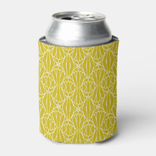 Enfriador De Latas Elegante patrón art déco amarillo con motivo de di
