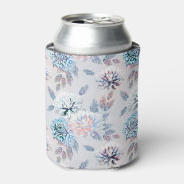 Enfriador De Latas Elegante patrón floral retro. 