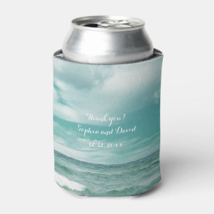 Enfriador De Latas Elegante Personalizado Boda Starfish Beach