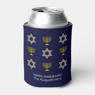 Enfriador De Latas Elegante Personalizado de la Marina Hanukkah