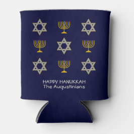 Enfriador De Latas Elegante Personalizado de la Marina Hanukkah