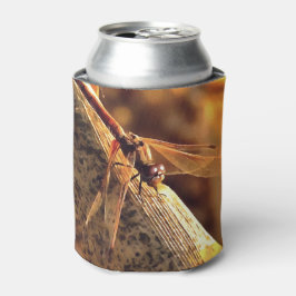 Enfriador De Latas Elegante Red Darter Dragonfly Inspire Art