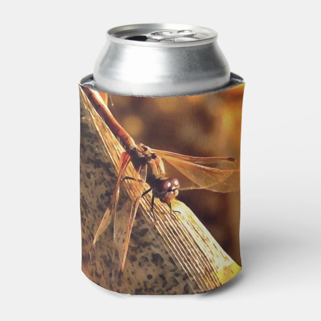 Enfriador De Latas Elegante Red Darter Dragonfly Inspire Art (Lata Anverso)