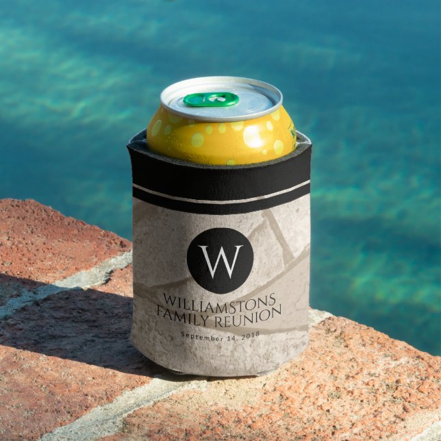 Enfriador De Latas Elegante Sepia Tedones Crackeados (Piscina in situ)