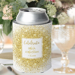 Enfriador De Latas Elegante simple Personalizado Purpurina de Glam de