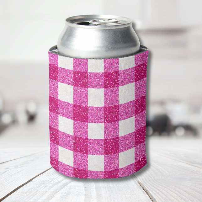 Enfriador De Latas Elegante Tartán de Purpurina Rosa de San Valentín  (Subido por el creador)