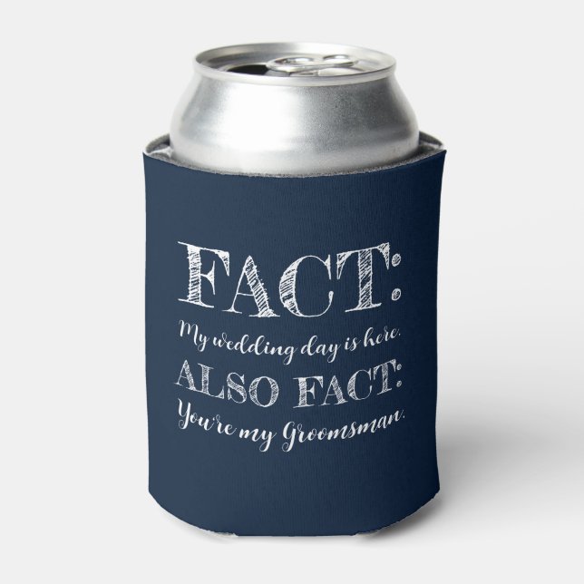 Enfriador De Latas Elegante y divertida propuesta de Groomsman azul (Lata Anverso)