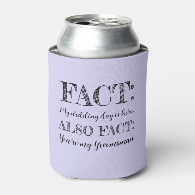 Enfriador De Latas Elegante y divertida propuesta de Groomsman azul c (Lata Anverso)