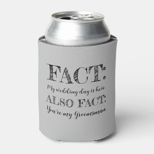Enfriador De Latas Elegante y divertida propuesta de Groomsman gris c (Lata Anverso)