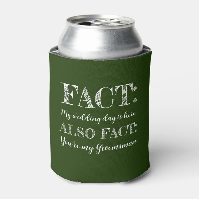 Enfriador De Latas Elegante y divertida propuesta de Groomsman oscuro (Lata Anverso)