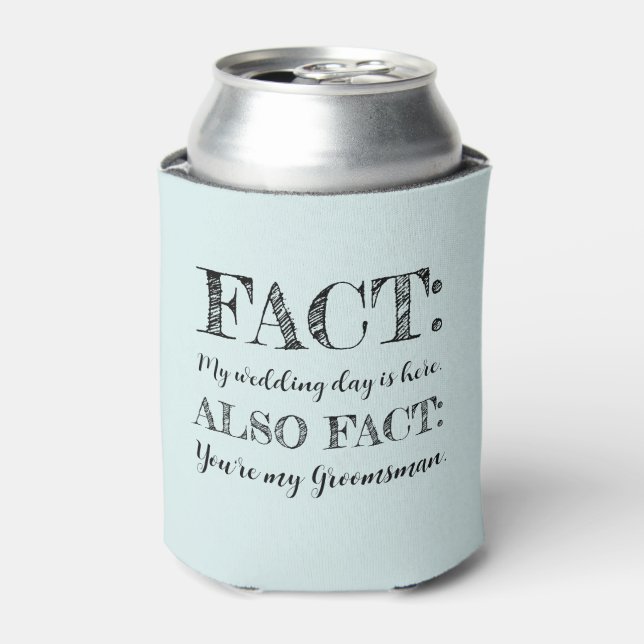 Enfriador De Latas Elegante y divertida propuesta de Groomsman Verde  (Lata Anverso)