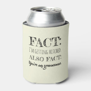 Enfriador De Latas Elegante y divertida - Propuesta groomsman Beige