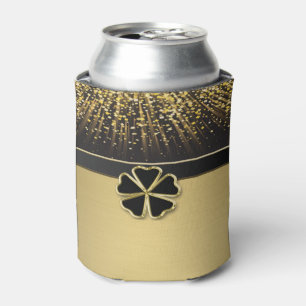 Enfriador De Latas Elegante y elegante Shamrock irlandés, Faux Gold C
