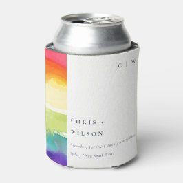 Enfriador De Latas Elegante y minimalista Boda del arcoiris del orgul