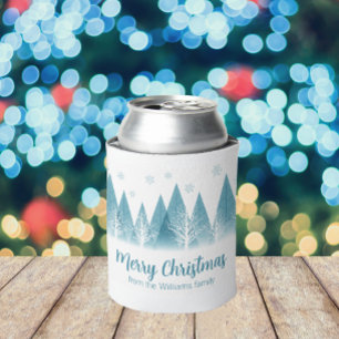 Enfriador De Latas Elegantes árboles de invierno Personalizado Fiesta