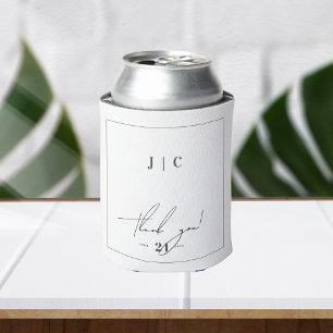 Enfriador De Latas Elegantes favoritos modernos de boda monograma