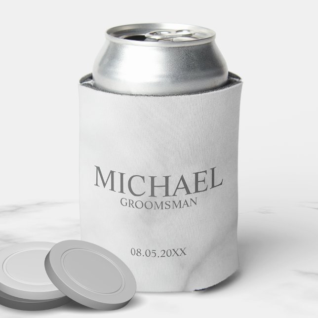 Enfriador De Latas Elegantes Groomsmen Personalizados de Mármol Blanc (Subido por el creador)