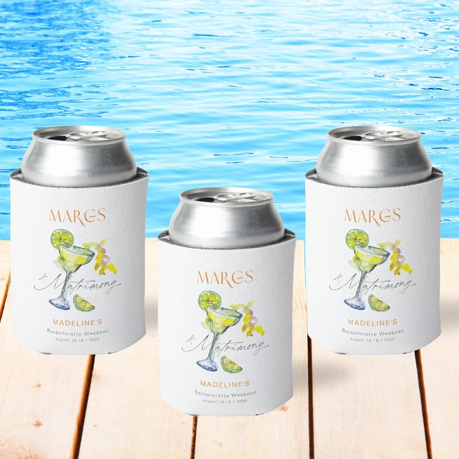 Enfriador De Latas Elegantes Margs & Matrimony Bachelorette Weekend (Subido por el creador)