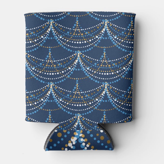 Enfriador De Latas Elegantes Navidades Garland: Patrón festivo (Anverso)