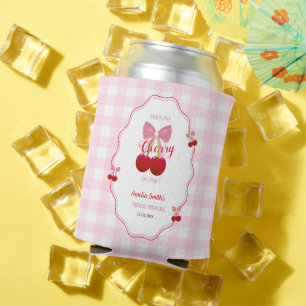 Enfriador De Latas Ella Es La Cereza En La Parte Superior Rosa Desped