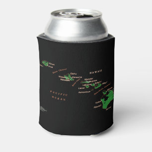 Enfriador De Latas Embalaje de botellas de mapa de la isla de Hawái