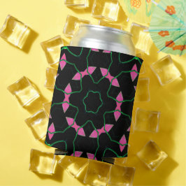 Enfriador De Latas Emerald and Pink Kaleidoscope