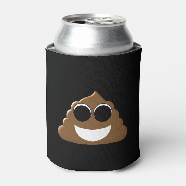 Enfriador De Latas Emoji divertida de poop (Lata Anverso)