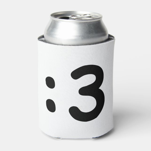 Enfriador De Latas Emoticon cara de gato :3 (Lata Anverso)